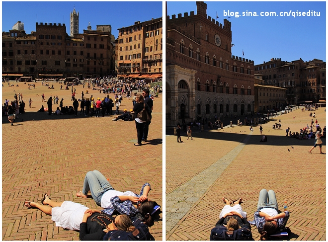 【意大利】锡耶纳，躺在广场上晒太阳