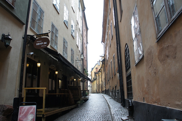 雨中，斯得哥尔摩老城