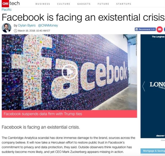 泄露5000万用户隐私，Facebook的「生存危机」
