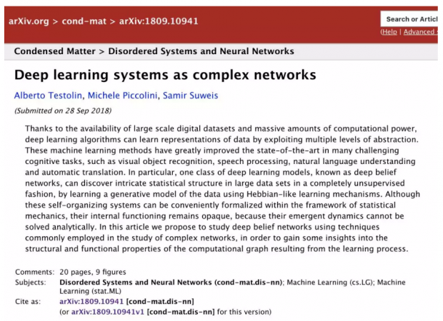 论文速递：作为复杂网络的深度学习系统