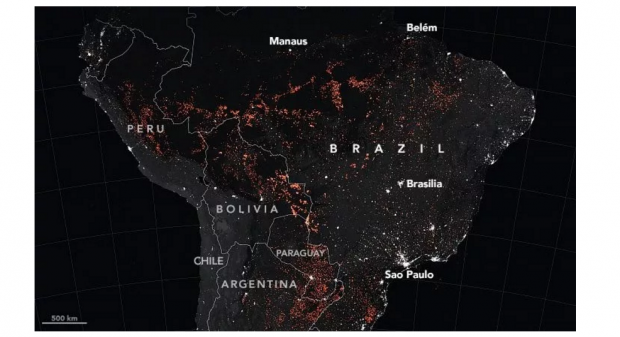 通过NASA卫星带你看真实的亚马逊火灾