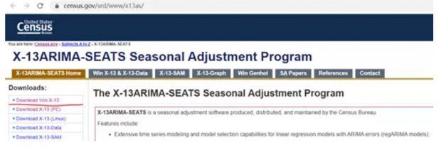 US Census发布的X-13-ARIMA-SEAT的季调程序配置方法